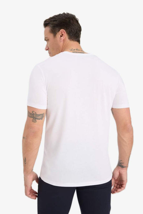 Defacto Erkek Short Sleeve T-Shirt M6606AZ - Beyaz