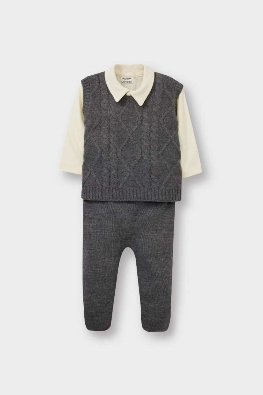 Defacto Çocuk Tricot Set C9597A5 - Gri
