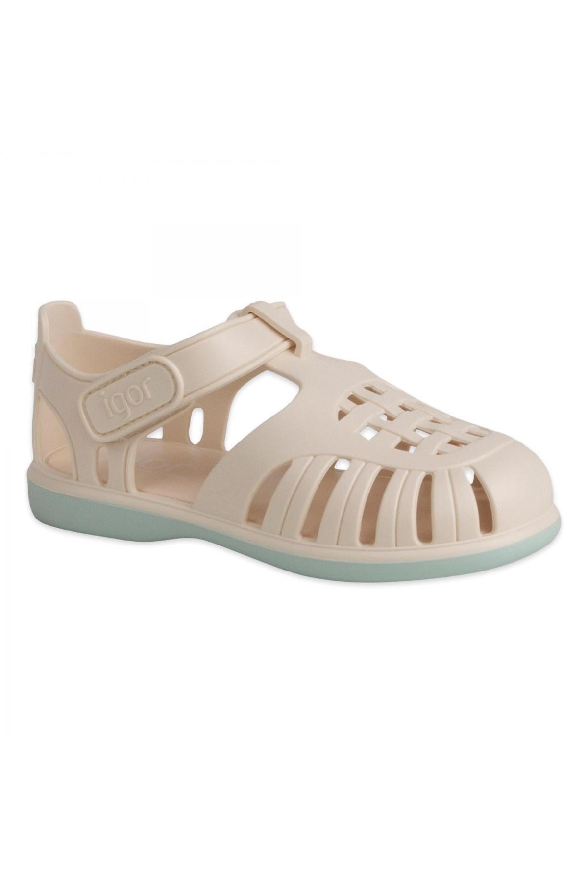Igor Tobby Solid Bicolor Çocuk Sandalet BB355 - Açık Bej/Krem