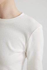 Defacto Kadın Long Sleeve T-Shirt A8311Ax - Kırık Beyaz