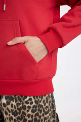 Defacto Kadın Sweat Shirt W1240Az - Kırmızı