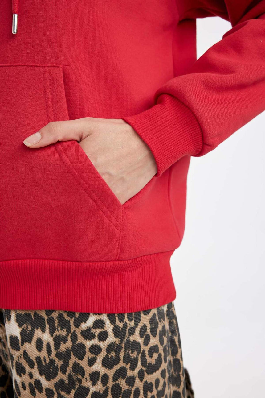Defacto Kadın Sweat Shirt W1240Az - Kırmızı