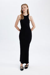 Defacto Kadın Short Sleeve Knitted Dress A4828Ax - Siyah