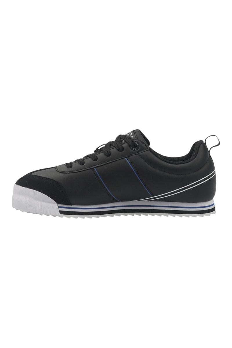 Sporline U.S. Polo Assn. siyah PU erkek sneaker, yan profil görünümü