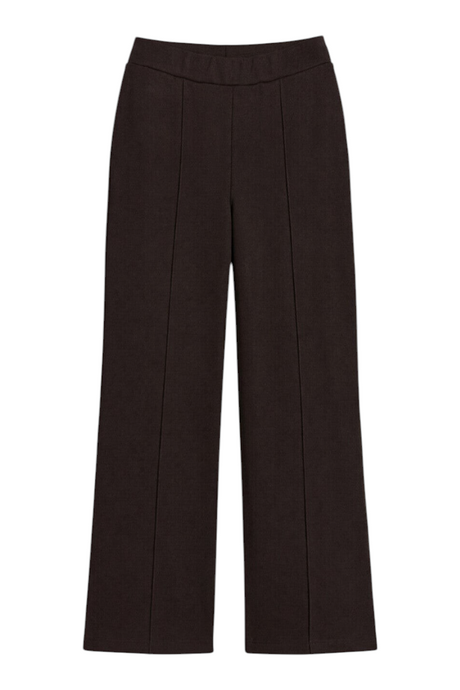 Sporline LC Waikiki kahverengi polyester viskon karışımlı, ön dikiş detaylı şık kadın pantolon