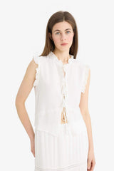 Defacto Kadın Long Sleeve Blouse F0093Ax - Kırık Beyaz
