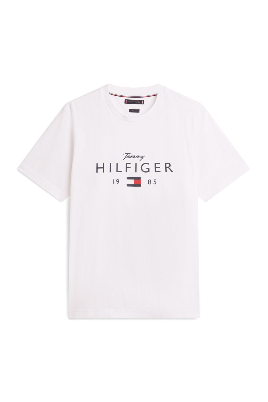 Tommy Hilfiger Erkek BRAND LOVE BIG HILFIGER TEE MW0MW41455 - Beyaz