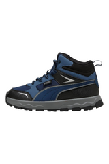 Sporline Puma Evolve Trail PS çocuk bot, mavi, koyu gri ve siyah renklerde, su itici özellikli outdoor ayakkabı.