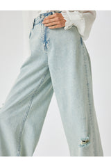 KOTON KADIN TROUSERS 5WAL40090MD - Sarı