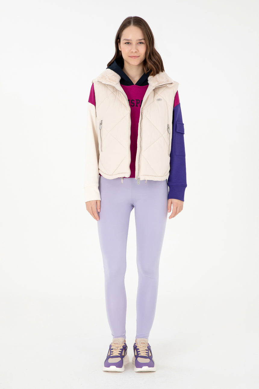 US POLO ASSN BAYAN DOKUMA YELEK 1939820 - Krem