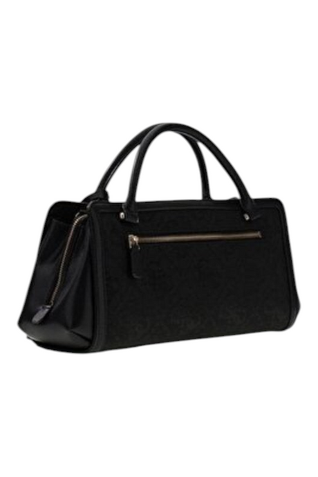 Sporline Guess Audrey siyah polyester kadın el çantası, logo detaylı satchel tasarım