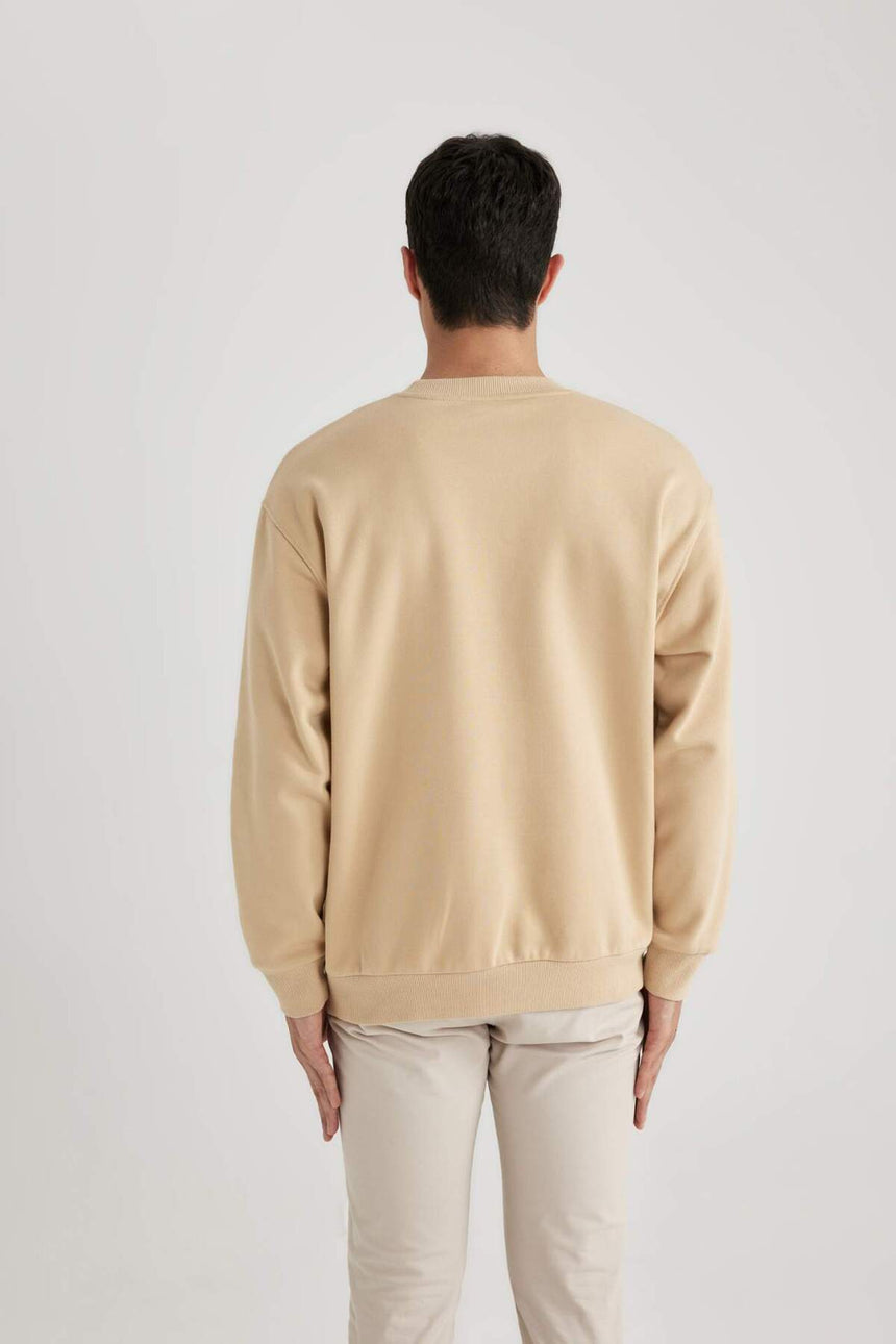 Defacto Erkek Sweat Shirt T5139Az - Kahverengi / Kum Beji