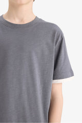 Defacto Çocuk Short Sleeve T-Shirt B5928A8 - Antrasit
