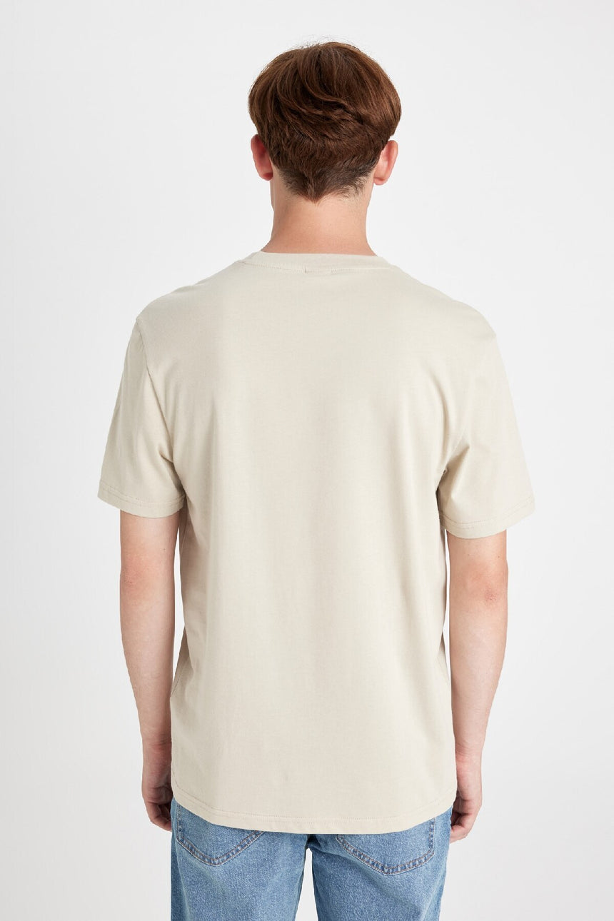 Defacto Erkek T-Shirt V7699Az - Kum Beji