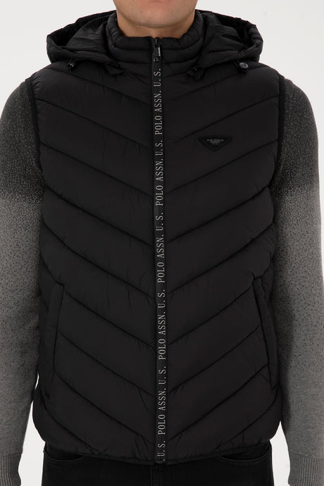 US POLO ASSN ERKEK DOKUMA YELEK 2246383 - Siyah