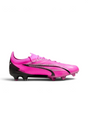 Sporline Puma Ultra Ultimate FG/AG krampon, canlı pembe renkli, siyah detaylı, hafif ve dayanıklı profesyonel krampon