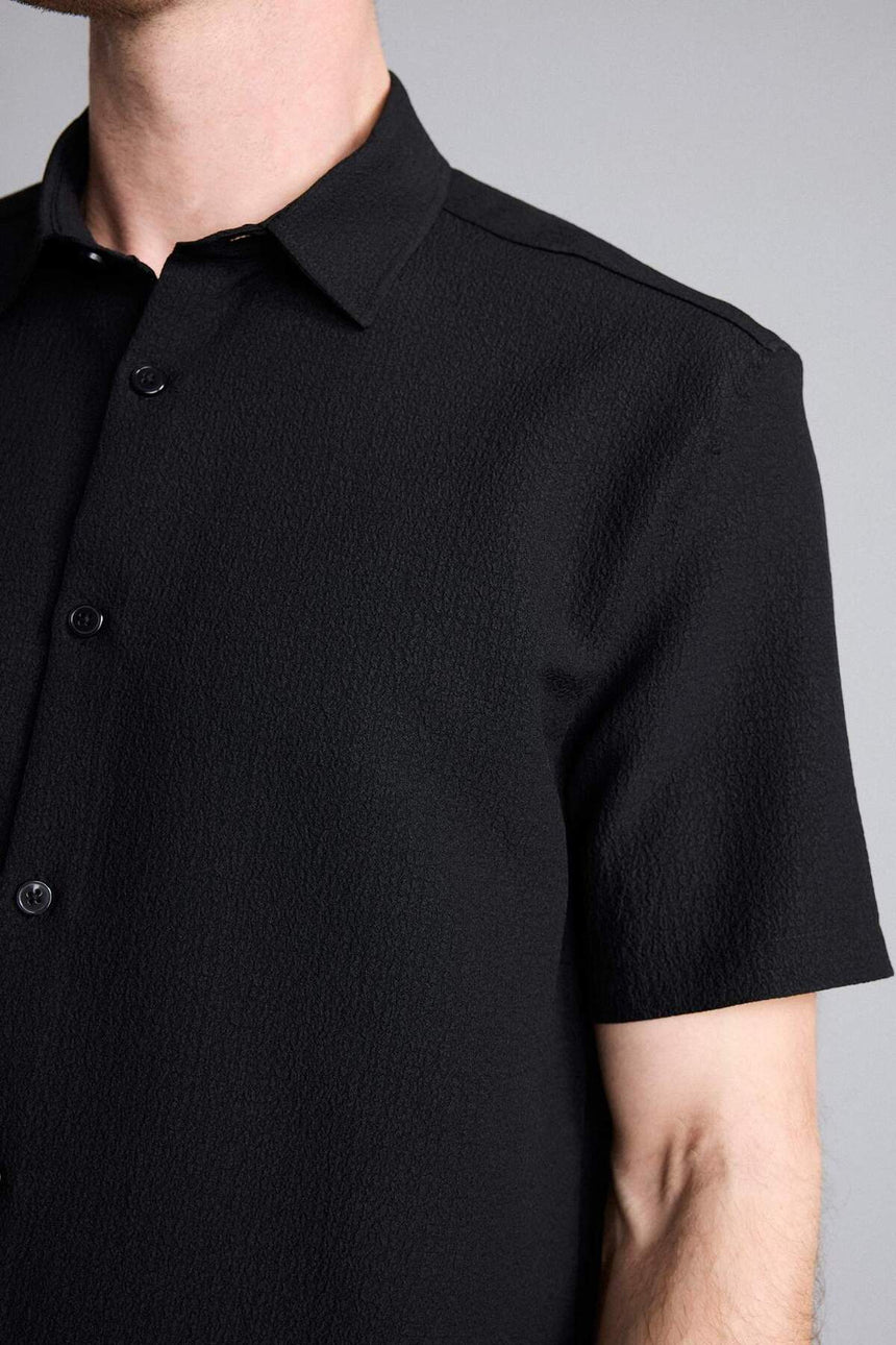 Defacto Erkek Short Sleeve Shirt E1223Ax - Siyah