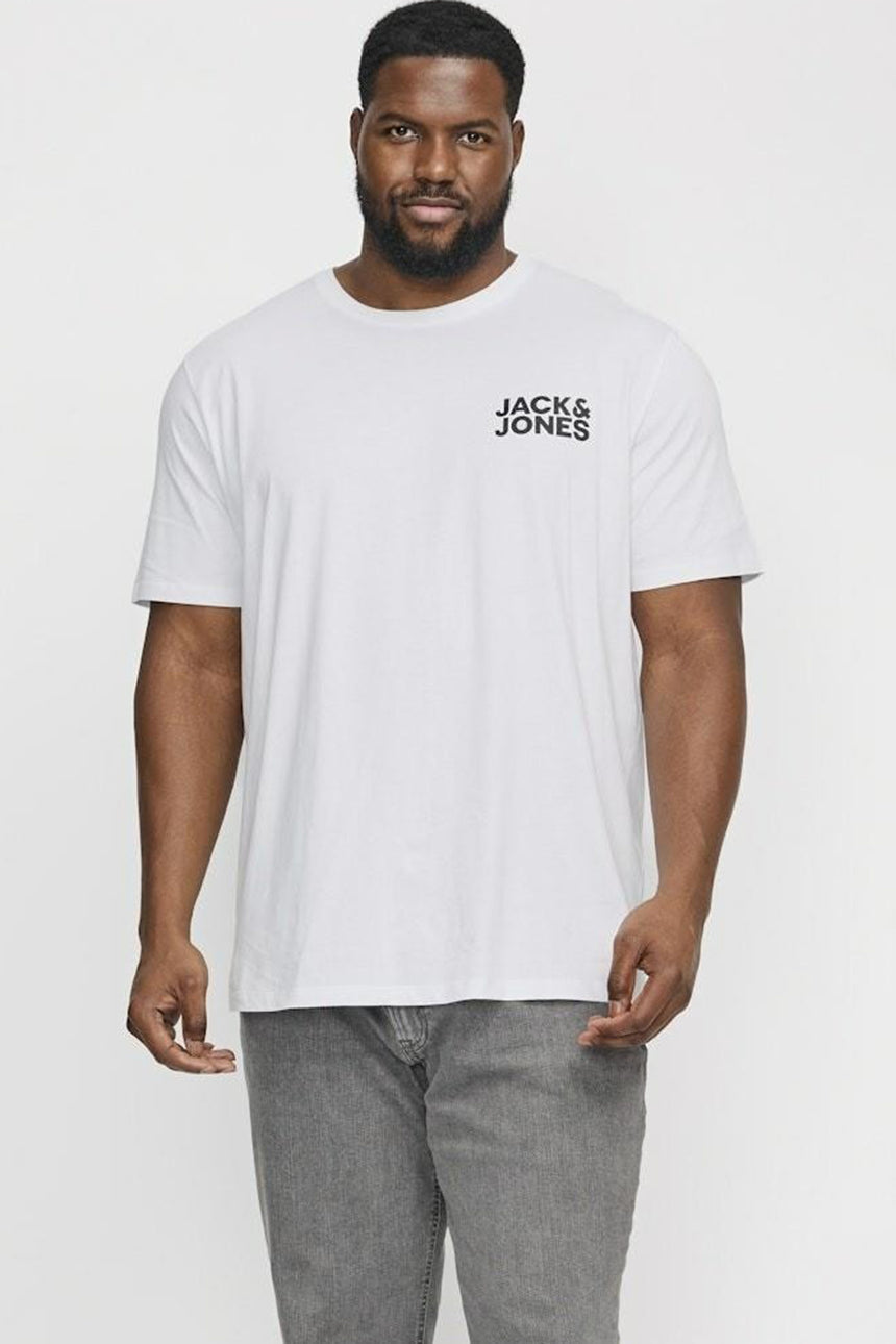 JACK&JONES PLUS JJECORP LOGO TEE SS O-NECK NOOS PLS 12158505 - Beyaz