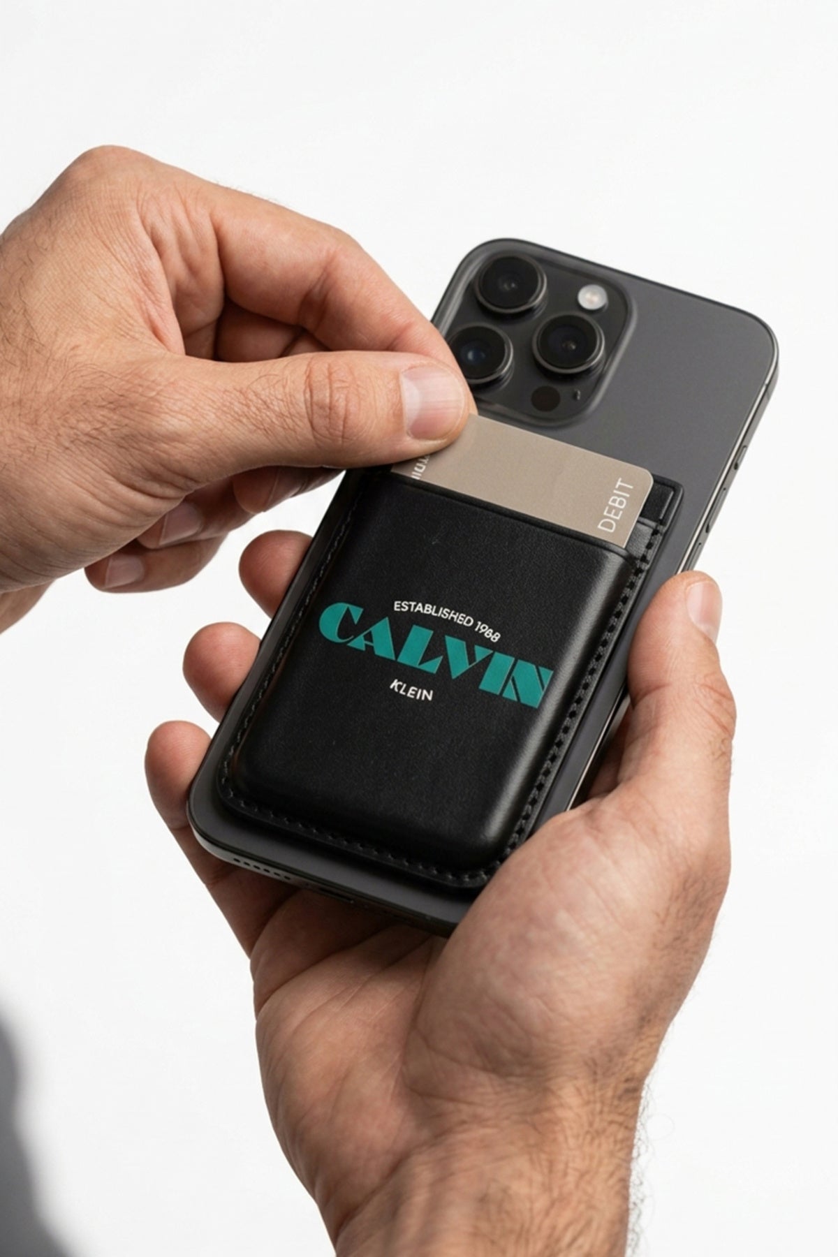 Calvin Klein Erkek GRAPHIC MAGNET PHONE CARDHOLDER LV04D1216G - Siyah