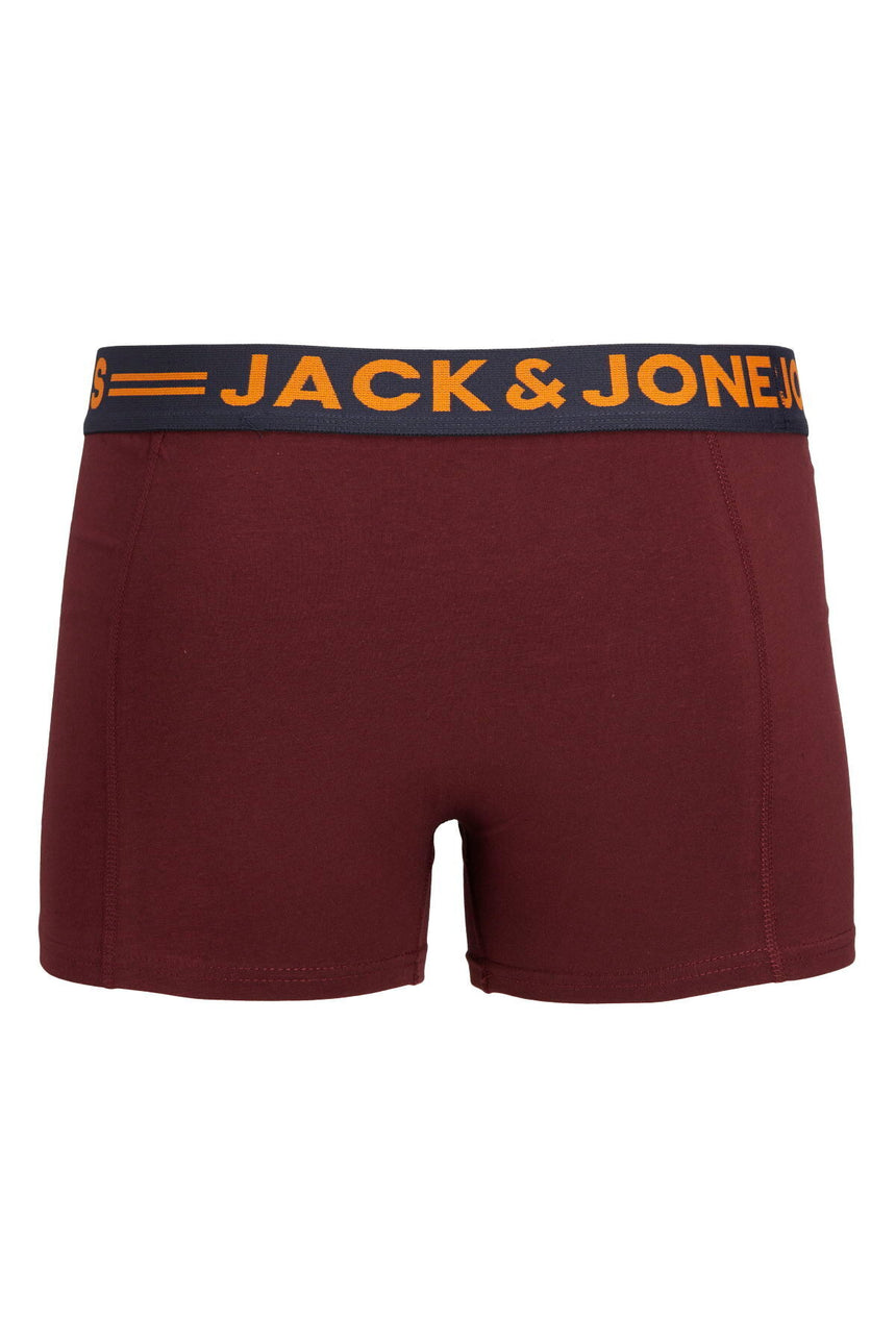 JACK&JONES JACLICHFIELD TRUNKS 3 PACK NOOS 12113943 - Koyu Kırmızı