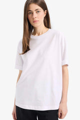 Defacto Kadın Short Sleeve T-Shirt C0099AX - Mor/ Beyaz