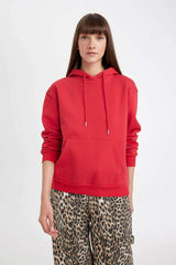 Defacto Kadın Sweat Shirt W1240Az - Kırmızı