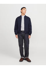 JACK&JONES JJECHARGE STAND COLLAR BOMBER NOOS 12288895 - Koyu Lacivert