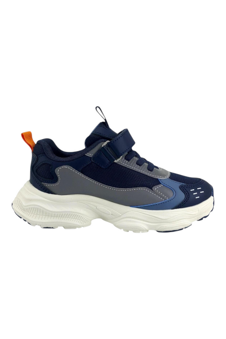 Sporline Vicco lacivert tekstil ve poliüretan çocuk sneaker, cırt cırtlı tasarım ve kalın beyaz taban detaylı