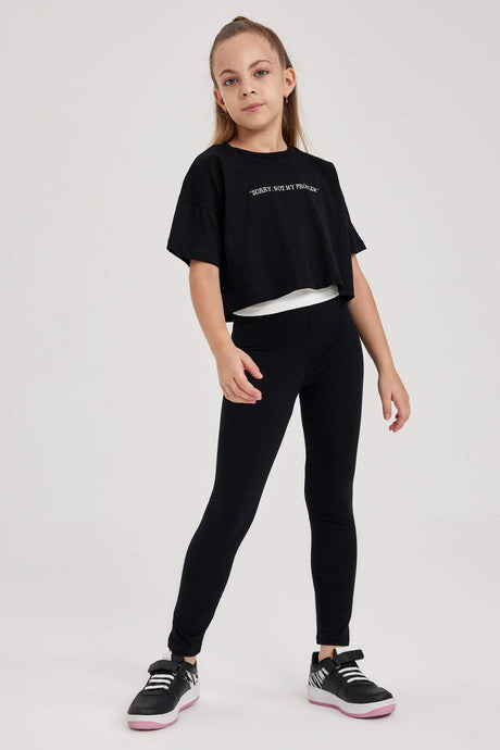Defacto Çocuk Leggings A6907A8 - Siyah