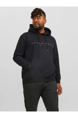 Jack & Jones Star Erkek Büyük Beden Kapüşonlu Sweatshirt 12243527 - Siyah