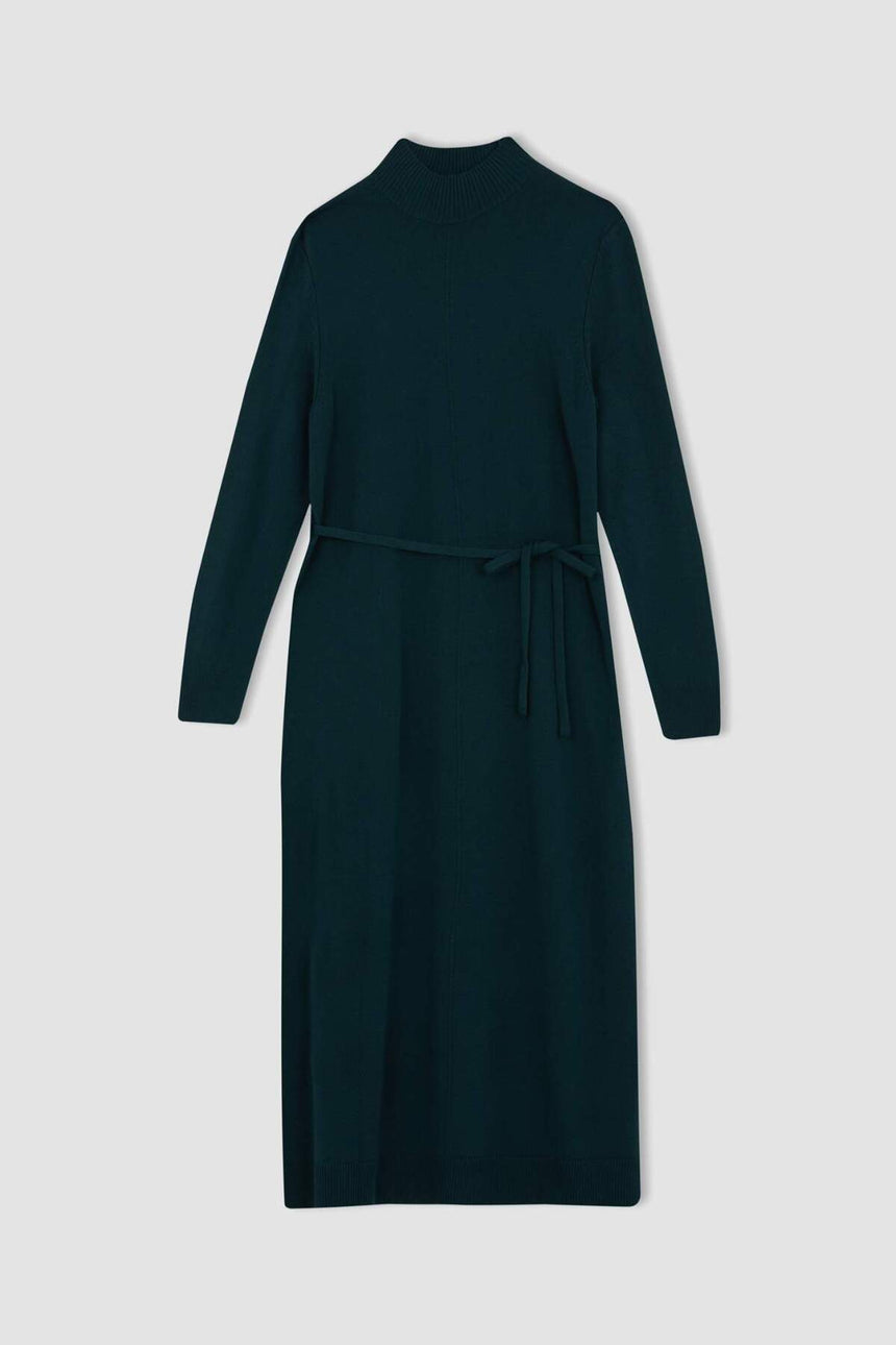 Defacto Kadın Long Sleeve Trico Dress A9807Ax - Yeşil