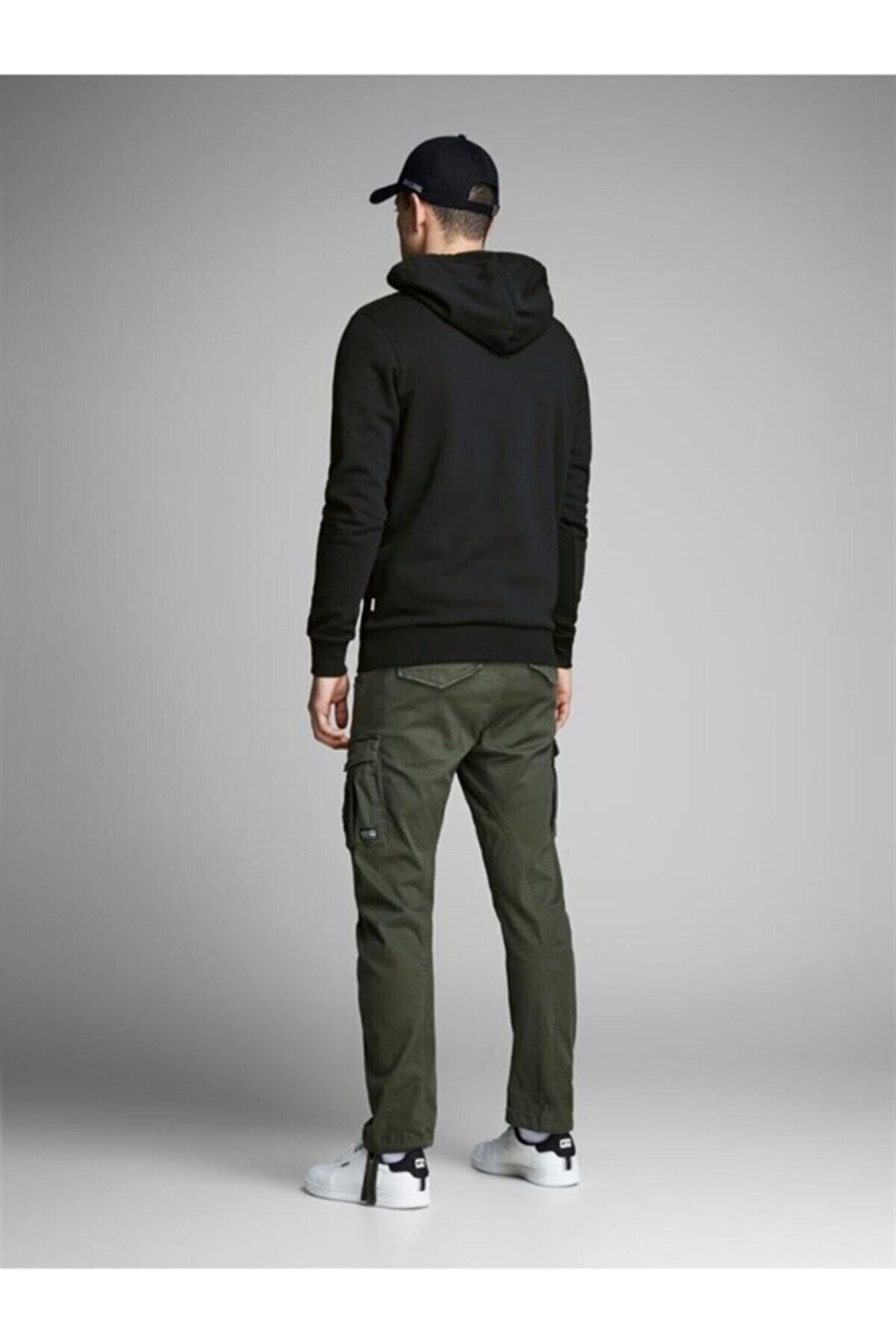 Jack & Jones Corp Old Logo Erkek Kapüşonlu Sweatshirt 12137054 - Siyah