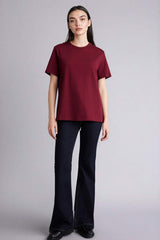 Defacto Kadın Short Sleeve T-Shirt A9428AX - Bordo