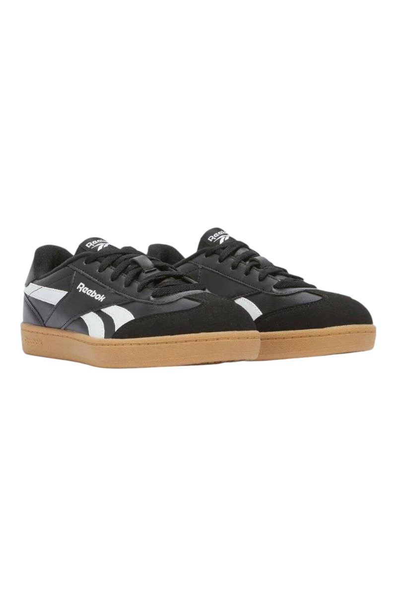 Sporline Reebok Smash Edge siyah ve beyaz detaylı erkek sneaker ayakkabı, kauçuk tabanlı günlük spor ayakkabı modeli.