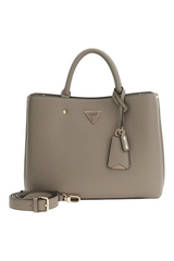 Sporline Guess Meridian II bej renkli, poliüretan materyalden üretilmiş şık kadın satchel el çantası
