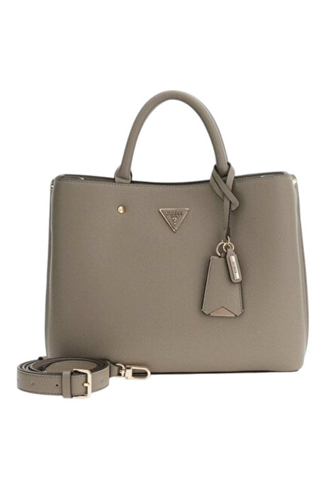 Sporline Guess Meridian II bej renkli, poliüretan materyalden üretilmiş şık kadın satchel el çantası