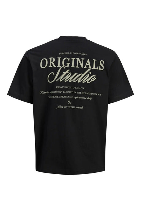 JACK&JONES JORNORREBRO TYPO TEE SS CN SN PLS 12288197 - Siyah