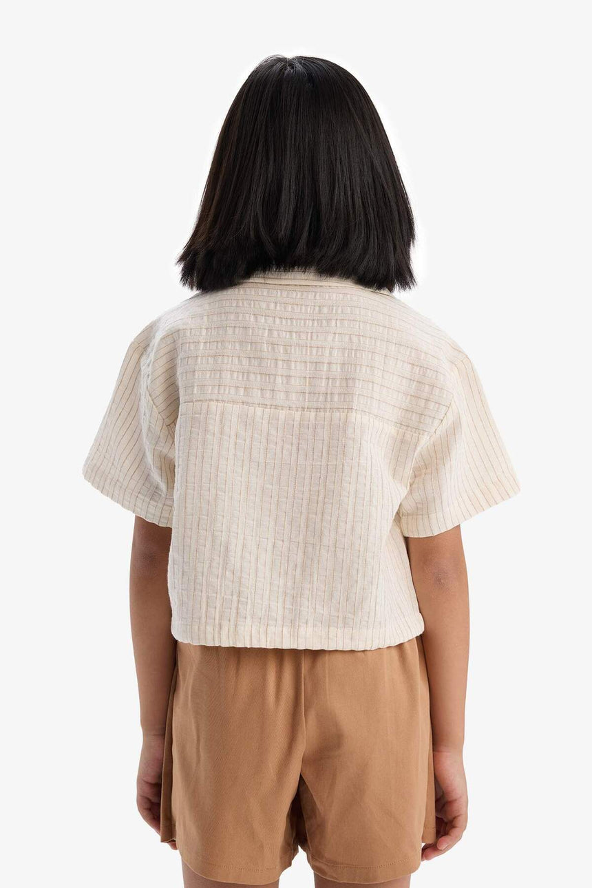Defacto Çocuk Short Sleeve Shirt D9146A8 - Beyaz