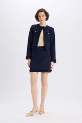 DeFacto D5040AX Kadın Blazer Ceket - Koyu Lacivert