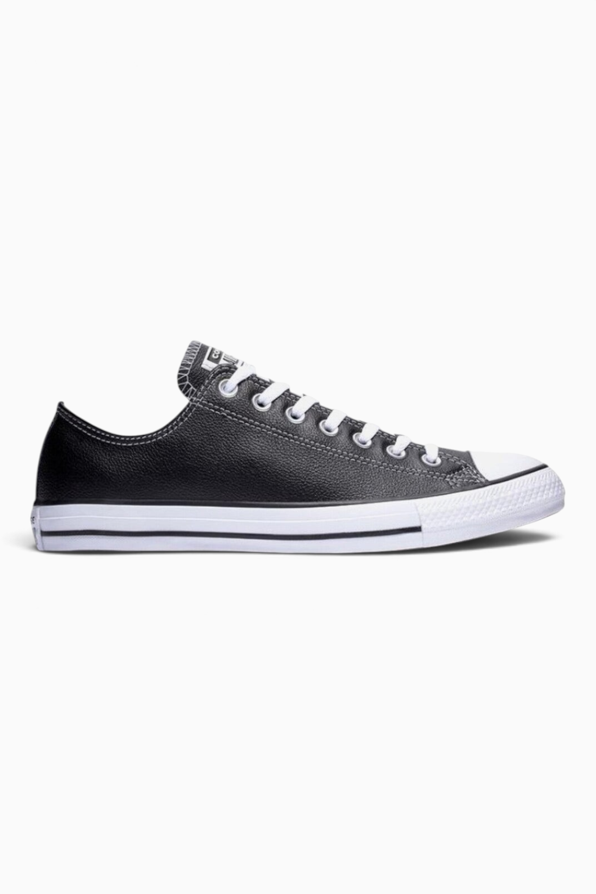 Sporline Converse Chuck Originals siyah unisex tekstil sneaker, beyaz bağcıklı ve ikonik burun yapılı yan görünüm
