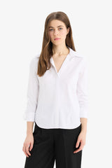 Defacto Kadın Long Sleeve Shirt Y4651Az - Beyaz