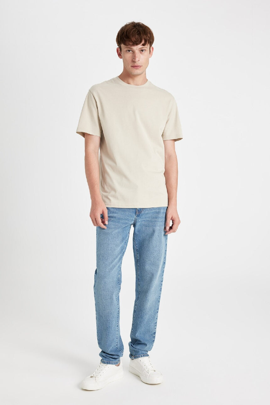 Defacto Erkek T-Shirt V7699Az - Kum Beji