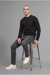 DeFacto Erkek Baskılı Sweatshirt X8282AZ - Siyah