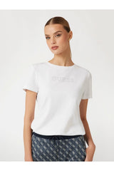 GUESS KADIN BRIANA SS T-SHIRT V3BI11J1314 - Beyaz