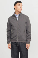 JACK&JONES JJERUSH HARRINGTON BOMBER NOOS 12204277 - Koyu Gri