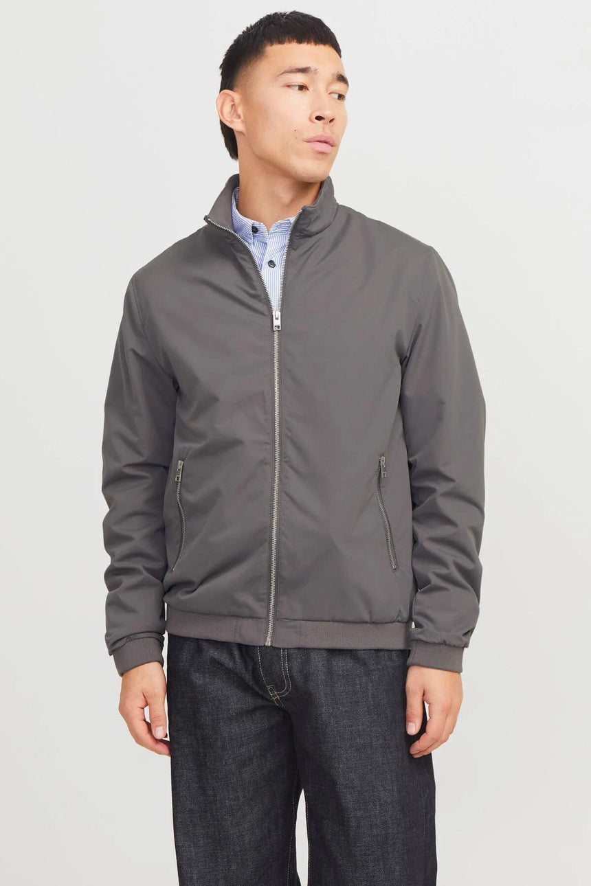 JACK&JONES JJERUSH HARRINGTON BOMBER NOOS 12204277 - Koyu Gri