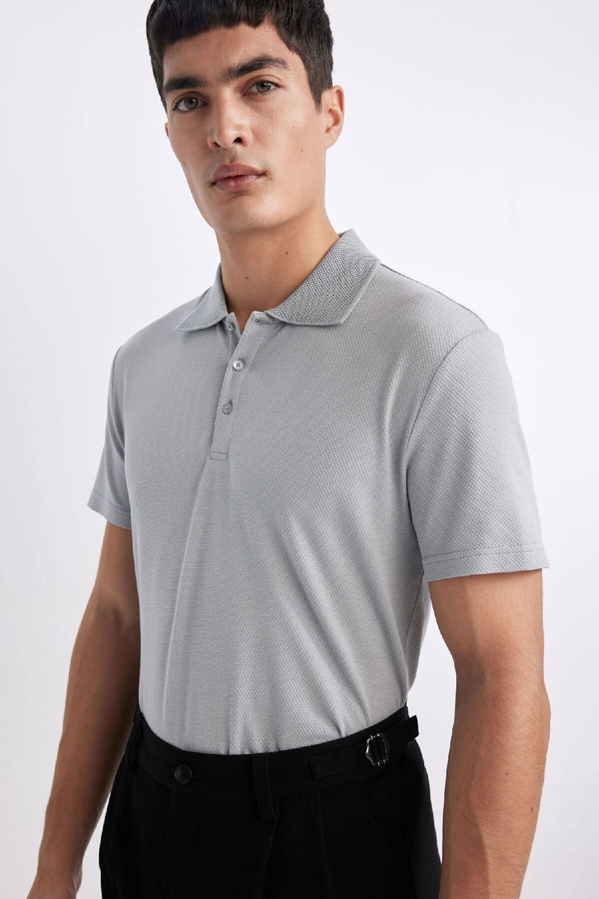 DeFacto M6609AZ Erkek Polo Yaka T-Shirt - Gri