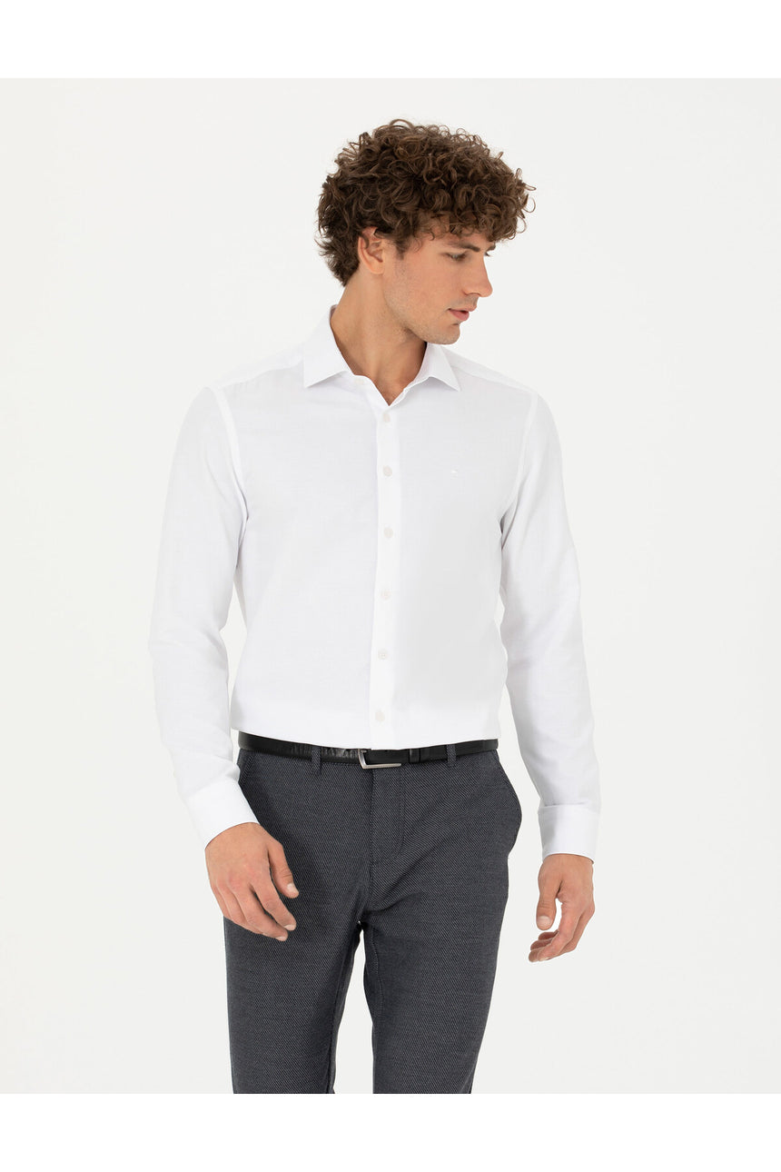 pierre cardin erkek dokuma gömlek  1711445 - Beyaz
