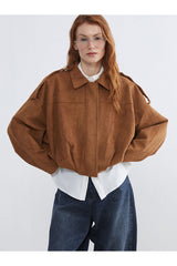 LC Waikiki Kadın Oversize Ceket W5NB70F8 - Kahverengi