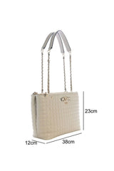 GUESS KADIN NADIRA STATUS TOTE HWQG8424220 - Açık Bej / Krem